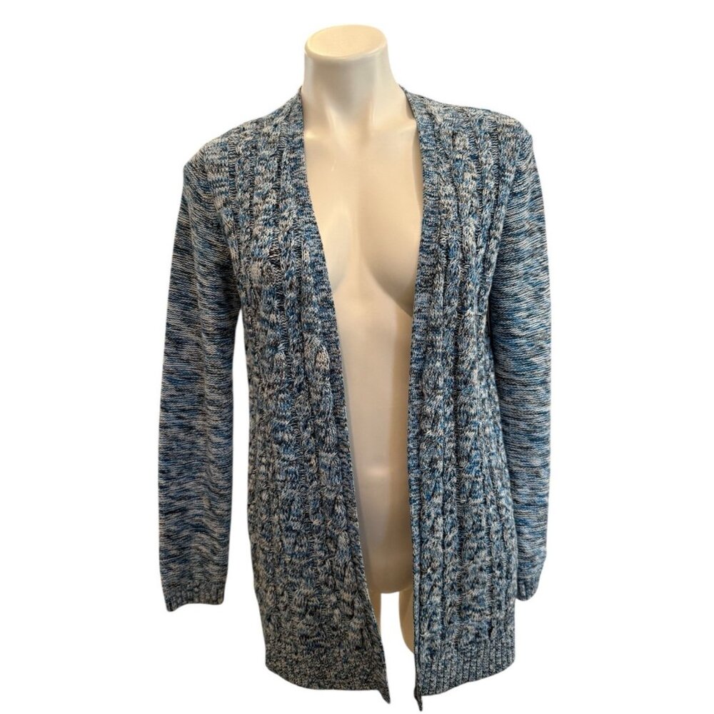Lands' End Women's Size Small Drifter Sweater Cardigan Open Front 100% Cotton T7